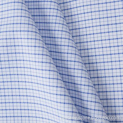 Check Polyester fabric Dobby Bamboo fabric Worker's Shirt